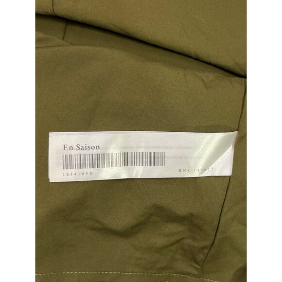 En Saison Tweed Sleeveless Dress Size S Raw Edge Flounce Hem Olive NWT - Picture 9 of 9